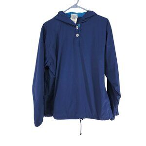 Adidas Men's Size Large 1/4 Snap Pullover Windbreaker Navy